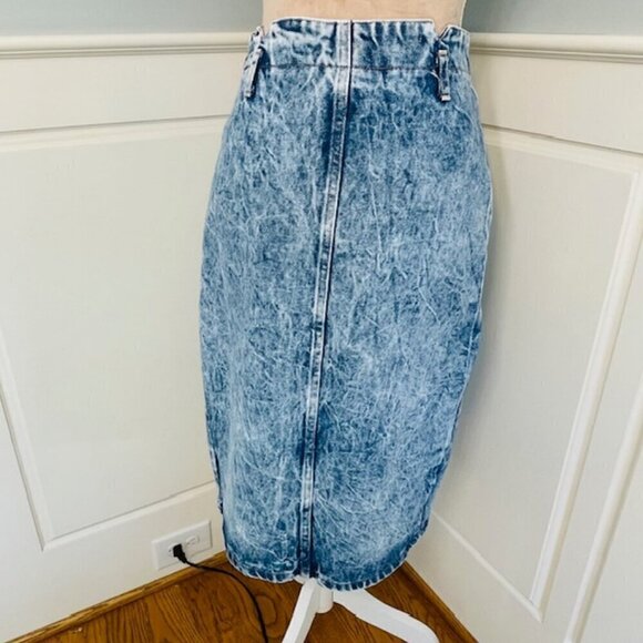 Bongo Contempo Casuals Vintage 80's Heavy Acid Wash High Rise Denim Skirt 27 - Picture 2 of 10